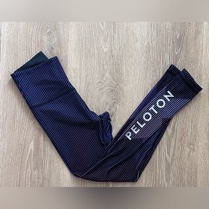 WITH x Peloton Array of Color Purple‎ Stripe Spell Out Leggings SZ S